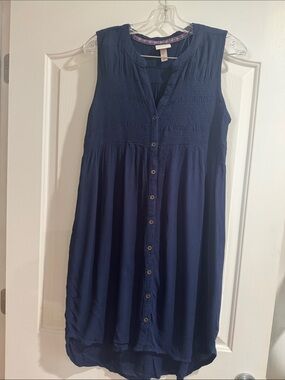 Knox Rose Navy Sleeveless Button-Front High-Low Dress